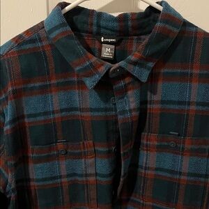 Cotopaxi Teal and Rust Plaid Shirt
